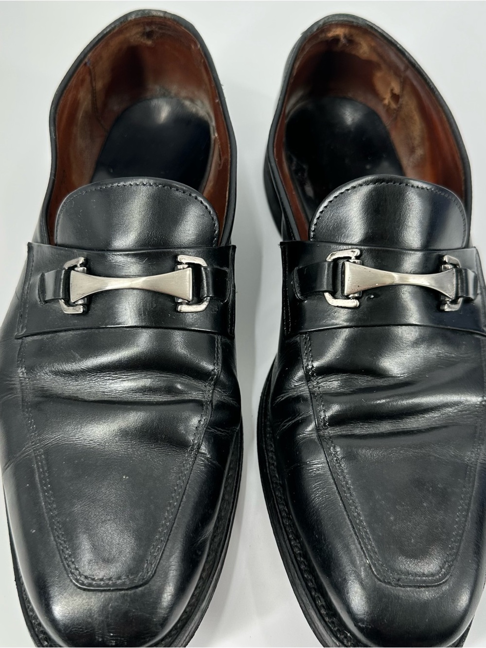 Allen‎ Edmonds Burbank Black Leather Metal Bit Loafer Dress Shoes Slip-On 9.5 E